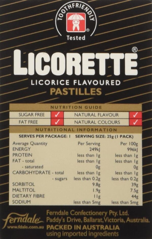Licorette Licorice Flavored Pastilles | Sugar Free | Daprano & Co | (Pack of 18) Direct From Australia 0.88 oz. Boxes - Image 2