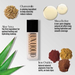 BaeBlu Organic Aloe-Based LUX Liquid Foundation, Natural Vegan Gluten-Free Made in USA, Nutmeg - Image 4