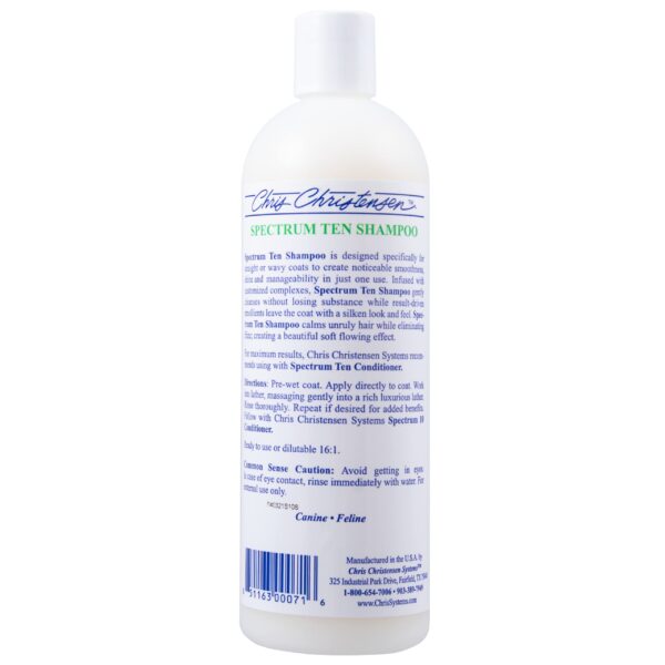 Chris Christensen Spectrum Ten Dog Shampoo, Groom Like a Professional, Gentle Cleansing, Gorgeous Shine, Made in USA, 473ml - Image 2