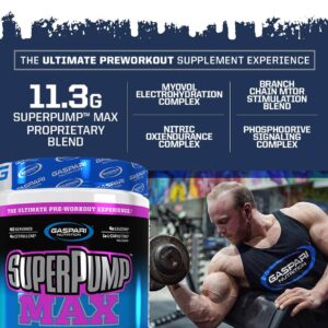 Gaspari Nutrition SuperPump MAX, The Ultimate Pre Workout Powder, Sustained Energy Preworkout, Nitric Oxide Booster, Muscle Growth, Recovery & Replenishes Electrolytes (40 Serving, Grape Cooler) - Image 6