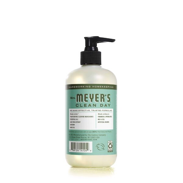 Mrs. Meyer's Clean Day Liquid Hand Soap, Cruelty Free and Biodegradable Hand Wash Made with Essential Oils, Basil Scent, 12.5 oz - Pack of 6 - Image 4