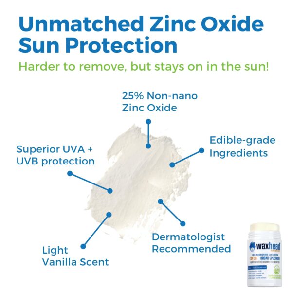 Waxhead Coral Reef Safe Sunscreen Stick - Zinc Oxide Sunscreen, Tattoo Sunscreen Stick Mineral Sunscreen Face Sunscreen Stick, Baby Sunscreen Stick, S - Image 8