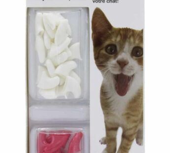 Kitty Caps Nail Caps for Cats Safe, Stylish & Humane Alternative to Declawing Stops Snags and Scratches, Large (13 lbs or greater), Pure White & Coral