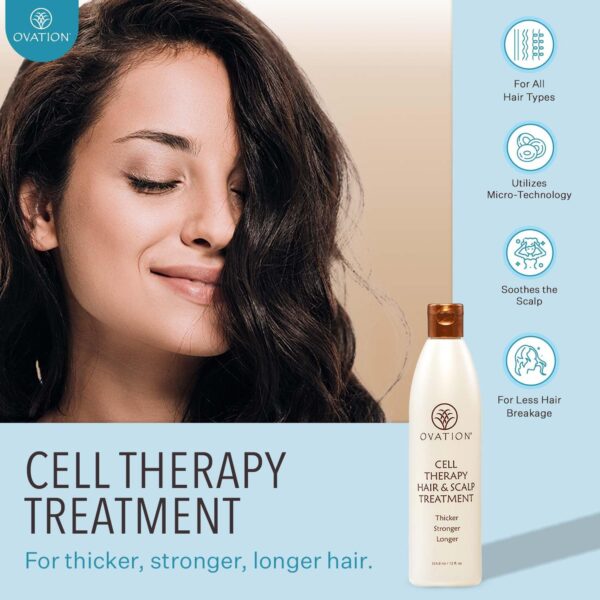 Ovation Hair Cell Therapy Hair & Scalp Treatment for Women - For All Hair Types - 12 oz - Helps Reduce Hair Breakage, Split Ends - No Sulfates or Para - Image 2