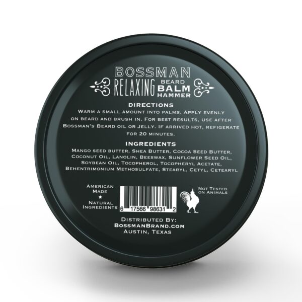 Bossman Relaxing Beard Balm - Beard Tamer, Relaxer, Thickener and Softener Cream - Beard Care Product - Made in USA (Stagecoach Scent) - Image 2