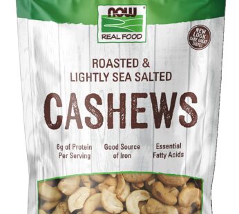 NOW Foods, Cashews, Roasted and Salted, Rich Buttery Flavor, Source of Protein and Healthy Fatty Acids, Certified Non-GMO, 10-Ounce (Packaging May Var