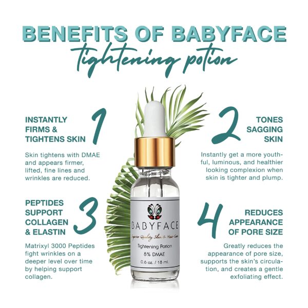Babyface Instant Tightening Serum - Extra Strength 8% DMAE for Maximum Tightening, Pore Refining, Face Firming, Anti-Aging. Lifts, Smoothes, Resurface - Image 6