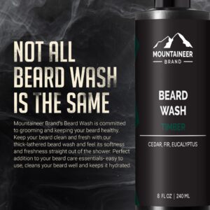 Mountaineer Brand Beard Wash For Men | 100% Natural Beard Shampoo | Thick Cleaning Softening Lather for Hair and Skin | Hydrate and Detangle | Groomin - Image 3