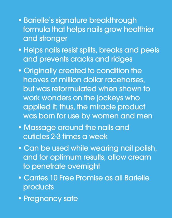 Barielle Nail Strengthener Cream 1 ounce (Pack of 2) Helps Improve Nail Growth, for Healthier and Stronger Nails, Prevents Splitting, Cracks and Ridge - Image 4