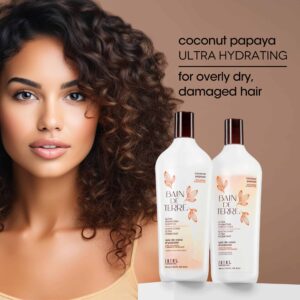 Bain de Terre Coconut Papaya Ultra Hydrating Shampoo, Moisture Quench for Dry, Damaged Hair, with Argan & Monoi Oils, Paraben-Free, Color-Safe, Vegan, - Image 4