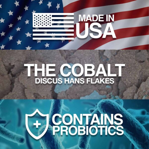 Cobalt Discus Hans Flake, 5 oz - Advanced Nutrition for Discus Fish | Salmon Meal | Probiotics & Blue Flakes for Health | Won't Cloud Water - Image 7