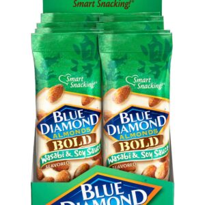 Blue Diamond Almonds Wasabi & Soy Flavored Snack Nuts, Single Serve Bags (1.5 oz, Pack of 12) - Image 2