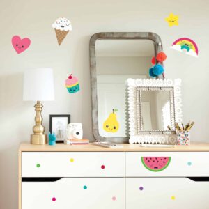 Paper Riot Co. Peel-and-Stick Assorted Kawaii Cute Cartoon Food Vinyl Wall Decal Set, 147 ct. - Image 2