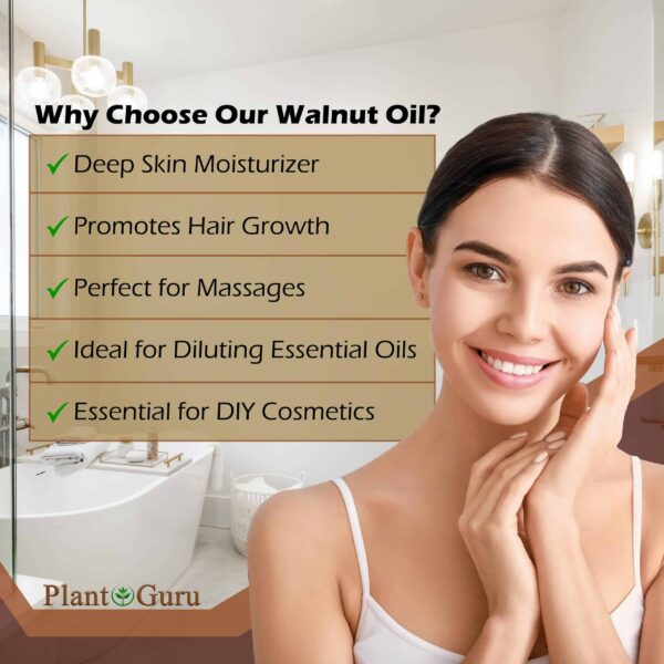 Walnut Oil 16 oz - Cold Pressed 100% Pure Natural - Skin, Body, Face, and Hair Growth Moisturizer. Great For Creams, Lotions, Lip balm and Soap Making - Image 4