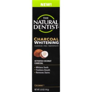 The Natural Dentist Charcoal Whitening SLS-Free Toothpaste, Cocomint, 5 Ounce Tube - Image 3