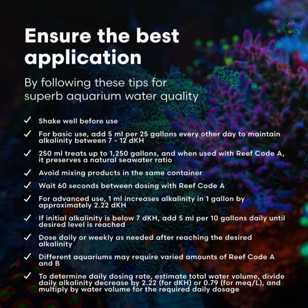 Brightwell Aquatics - Reef Code B - Balanced Calcium & Alkalinity System Water Conditioner - For All Saltwater Marine Fish & Reef Fish Tanks - Aquariu - Image 6