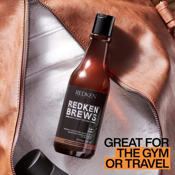 Redken Brews 3-IN-1 Shampoo For Men, Shampoo, Conditioner And Body Wash, Mens Shampoo 10.1 fl. oz - Image 5