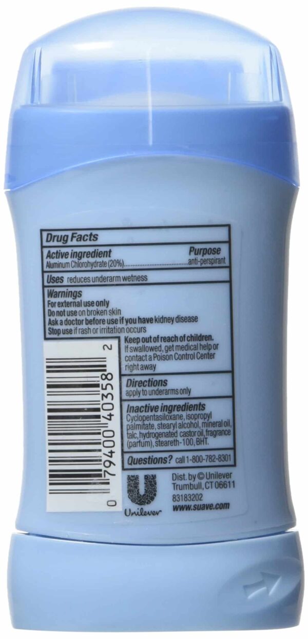 Suave Deodorant 2.6 Ounce 24Hr Sweet Pea & Violet Invis. Solid (76ml) (2 Pack) - Image 2