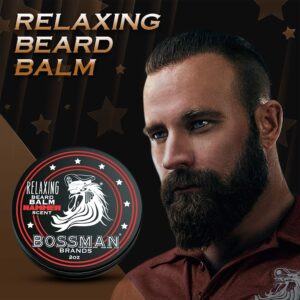 Bossman Relaxing Beard Balm - Beard Tamer, Relaxer, Thickener and Softener Cream - Beard Care Product - Made in USA (Hammer Scent) - Image 4