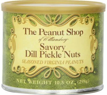 The Peanut Shop of Williamsburg Savory Dill Pickle Nuts, 10.5-Ounce Tin