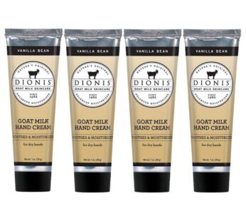 Dionis Goat Milk Skin Care Vanilla Bean Scented Hand Cream Set – Cruelty Free Travel Size Hand Lotion For Hydrating & Moisturizing Dry Skin – Paraben