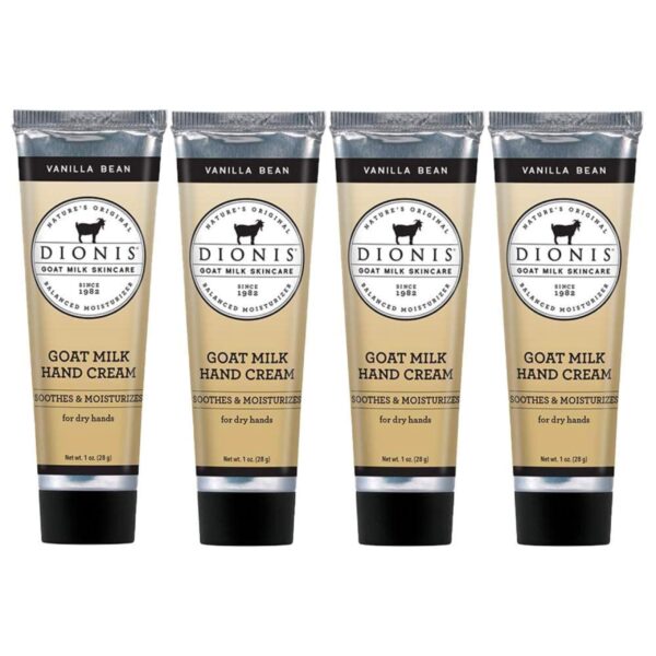 Dionis Goat Milk Skin Care Vanilla Bean Scented Hand Cream Set - Cruelty Free Travel Size Hand Lotion For Hydrating & Moisturizing Dry Skin - Paraben