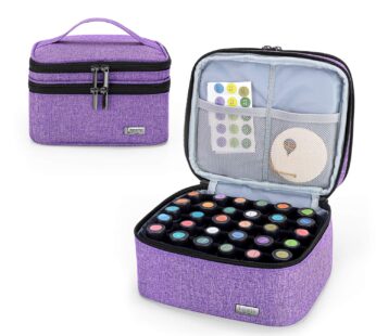 LUXJA Essential Oil Carrying Case – Holds 30 Bottles (5ml-30ml, Also Fits for Roller Bottles), Double-Layer Organizer for Essential Oil and Accessorie