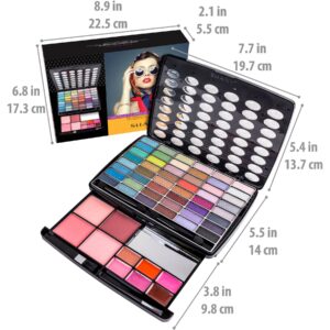 SHANY Glamour Girl Makeup Kit Eyeshadow Palette with Eyeshadows, Blushes, Lipstick Lip-gloss, Makeup Mirror, Makeup applicators, Premium Gift Packagin - Image 4