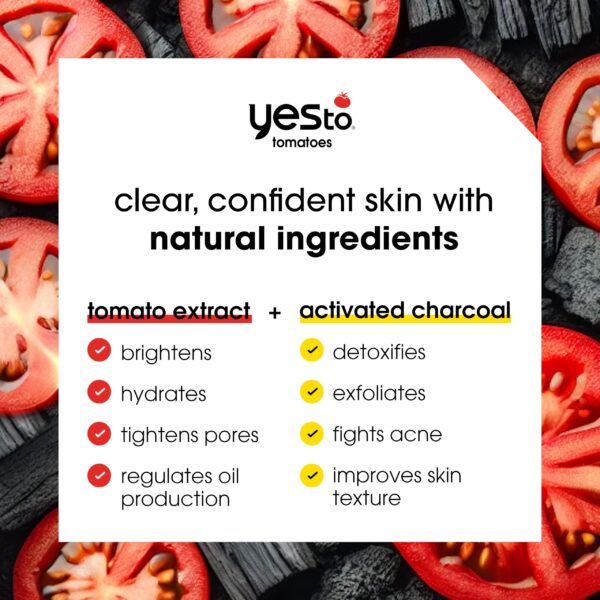 Yes To Tomatoes Clear Skin Activated Charcoal Bar Soap 7 oz (Pack of 6) - Image 2