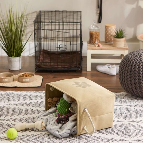 Bone Dry Pet Storage Collection Collapsible Bin, Medium Rectangle, Taupe - Image 6