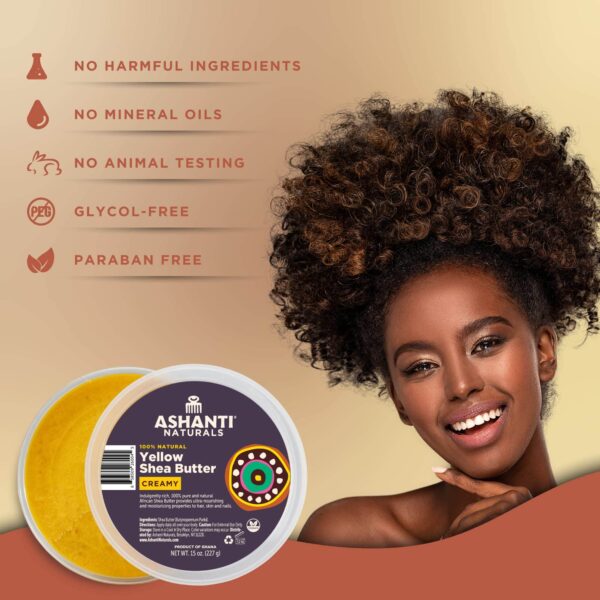 Ashanti Naturals Yellow Whipped Raw Shea Butter | Unrefined African Shea Butter | Creamy Moisturizer for Easy Application - 15 oz - Image 2