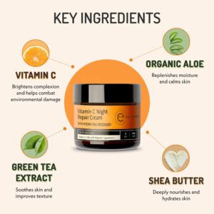 Eve Hansen Vitamin C Night Cream 2 oz - Hydrating Moisturizer with Vitamin E for Face & Neck - Gentle Citrus Scent, Non-Greasy, For All Skin Types - Image 2