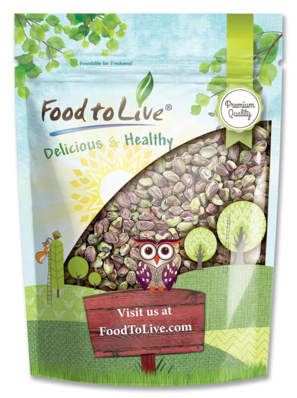 Food to Live No Shell Pistachios, 1.5 Pounds ? Unsalted, Kernels, Sirtfood, Bulk. Pistachios Individual Packs. Wonderful Keto and Paleo Snack