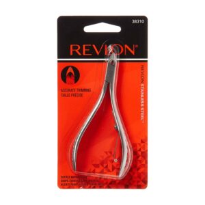 Revlon Cuticle Trimmer, Half Jaw Cuticle Remover Tool, Nail Care, High Precision Blade, Easy Grip, Stainless Steel (Pack of 1) - Image 4