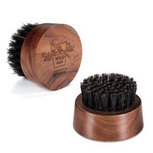 BFWood Beard Brush for Men - Boar Bristles Small and Round - Black Walnut Wood - Image 1