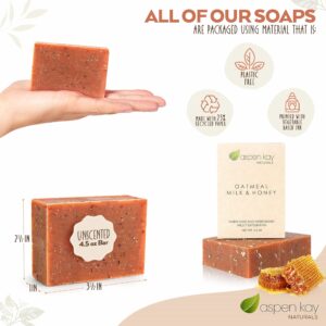 Aspen Kay Naturals Handmade Oatmeal Soap Bar for Face & Body ? Made with Organic Raw Honey, Goats Milk, Organic Shea Butter - Exfoliating Soap ? For A - Image 6