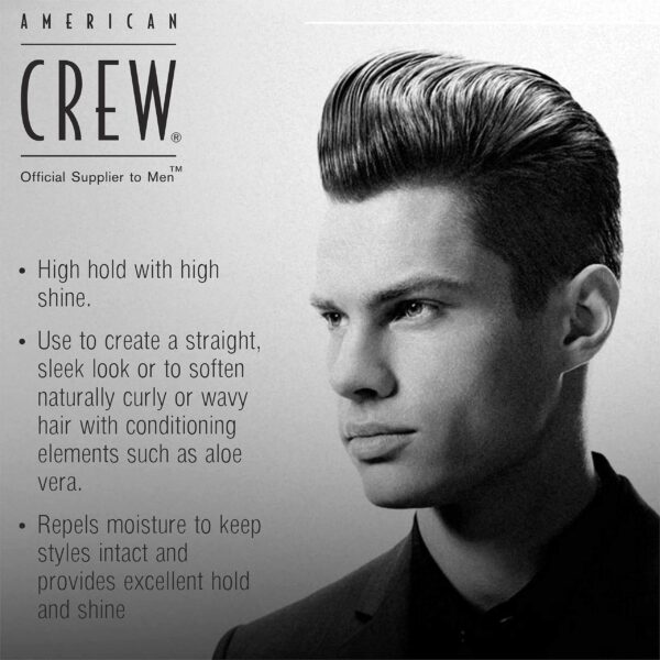 Men's Grooming Cream by American Crew, Like Hair Gel with High Hold with High Shine, 3 Oz (Pack of 2) - Image 3