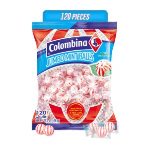 Colombina Jumbo Peppermint Balls, Individually Wrapped Red & White Hard Candy Delights, 1 Pack (120 Count) - Image 1