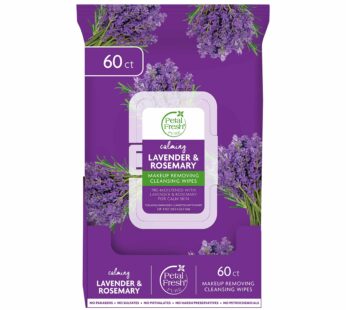 Petal Fresh Calming & Healing Lavender & Rosemary Makeup Removing, Cleansing Towelettes, Gentle Face Wipes, Daily Cleansing, Vegan and Cruelty Free, 6