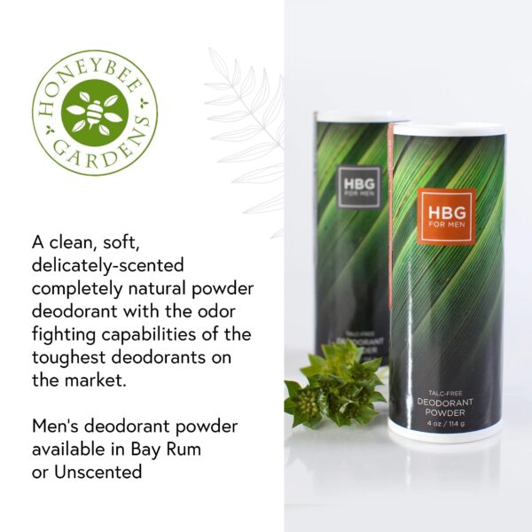 Honeybee Gardens Unscented Deodorant Powder For Men, Talc-Free, Aluminum-Free, Vegan, Non-Irritating For Sensitive Skin, 4 oz - Image 3