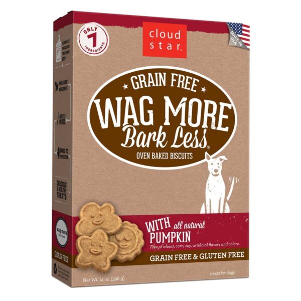 Cloud Star Wag More Bark Less Grain Free 14 Ounce Oven Baked Biscuits, 3 Pack Bundle (Chicken and Sweet Potatoes, Peanut Butter and Apples, and Pumpki - Image 3
