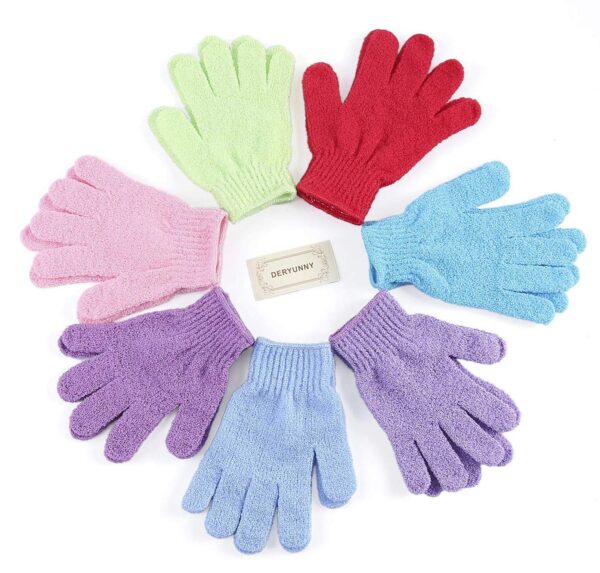 8 Pairs Double Sided Exfoliating Gloves Body Scrubber Scrubbing Glove Bath Mitts Scrubs for Shower, Body Spa Massage Dead Skin Cell Remover Mooerca - Image 3