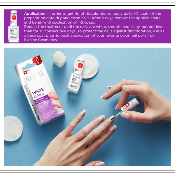 Eveline Cosmetics 3 In 1 Instantly Whiter Nail Whitener - Image 7