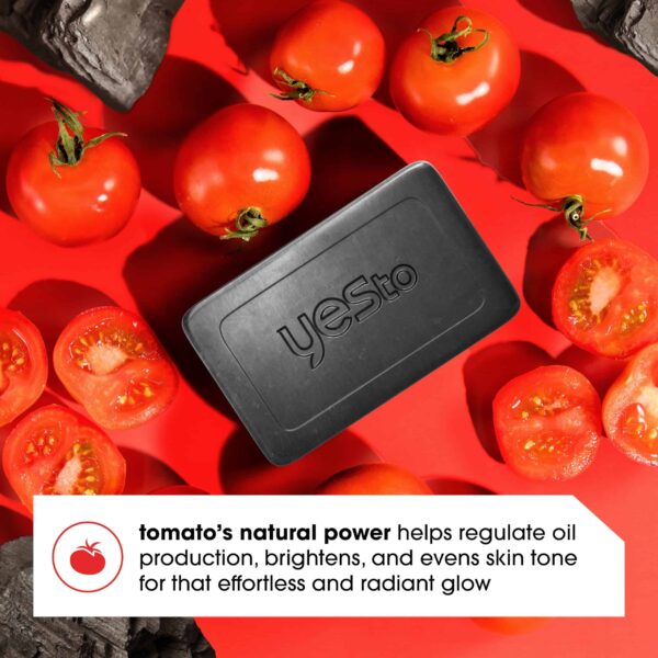 Yes To Tomatoes Clear Skin Activated Charcoal Bar Soap 7 oz (Pack of 6) - Image 3