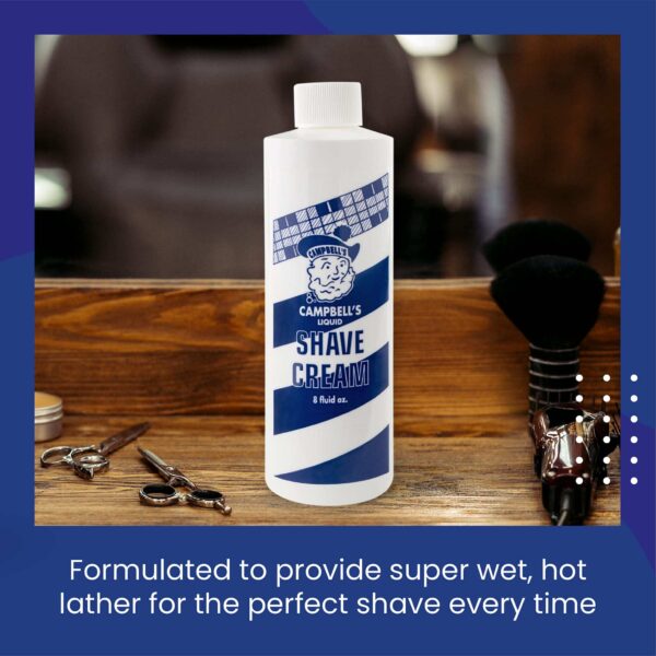 Campbell?s Liquid Shave Cream, Barber Shaving Cream, Professional Shaving Supplies and Products, 8 Ounces, (Pack of 3) - Image 3