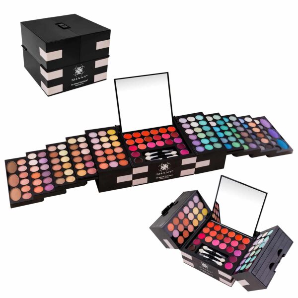 SHANY All About That Face Makeup Kit - All in one Beginner Makeup Set - Eye Shadows, Lip Colors, Face Makeup, Cosmetics applicators & More. - Image 2