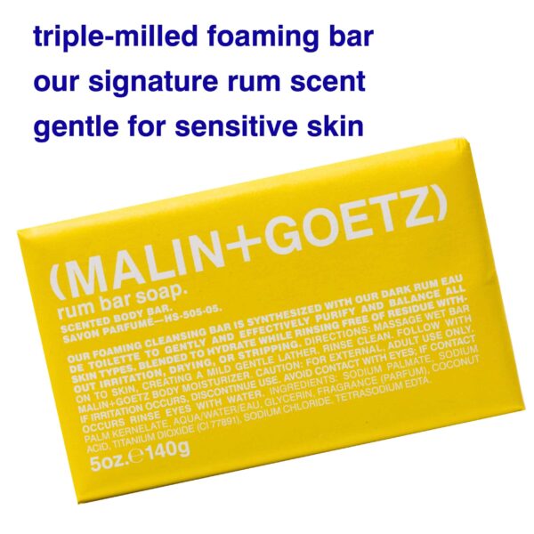 Malin + Goetz Rum Bar Soap, 5 Oz. - Body Soap for All Skin Types, Gentle Soap Bar for Men & Women, Bath Soap for Body & Hands, Scented Shower Soap, Ha - Image 2