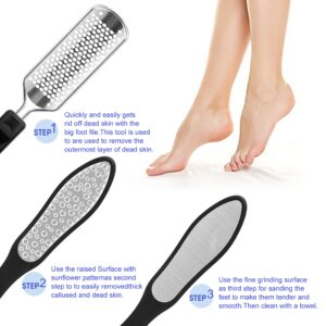 Oneleaf Foot File Professional Pedicure Rasp Cracked Skin Corns Callus Remover for Extra Smooth and Beauty Foot 2PCS - Image 4