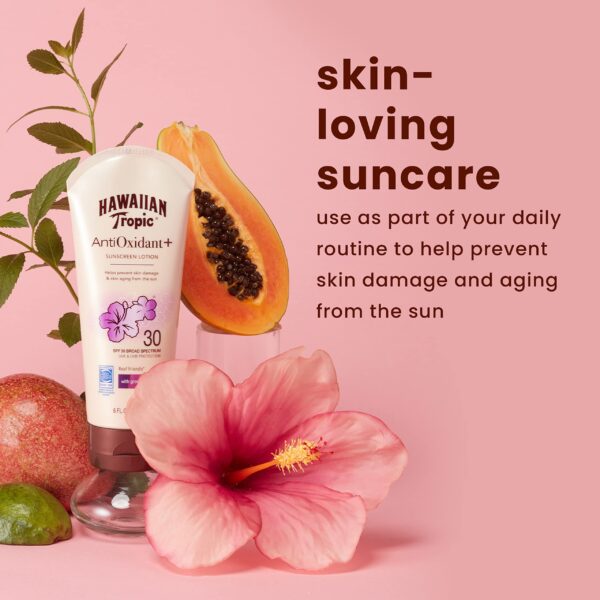 Hawaiian Tropic Skin Defense Sunscreen Lotion SPF 30, 6oz | SPF 30 Sunscreen Lotion with Green Tea Extract, Sunscreen Body Lotion, Oxybenzone Free Sun - Image 3