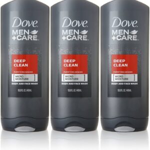 Dove Men+Care Body and Face Wash, Deep Clean, 13.5 Ounce (Pack of 3) - Image 1